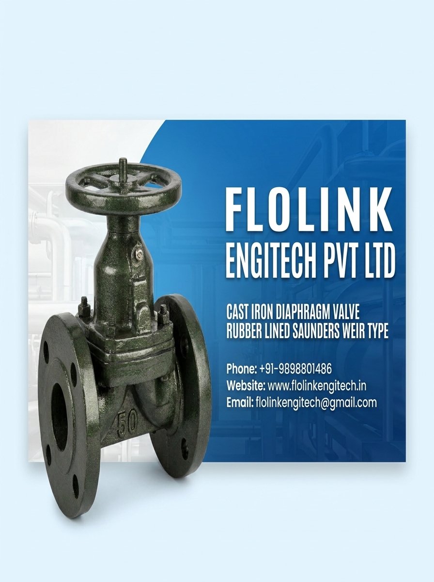 Cast Iron Diaphragm Valve Rubber Lined Saunders Weir Type