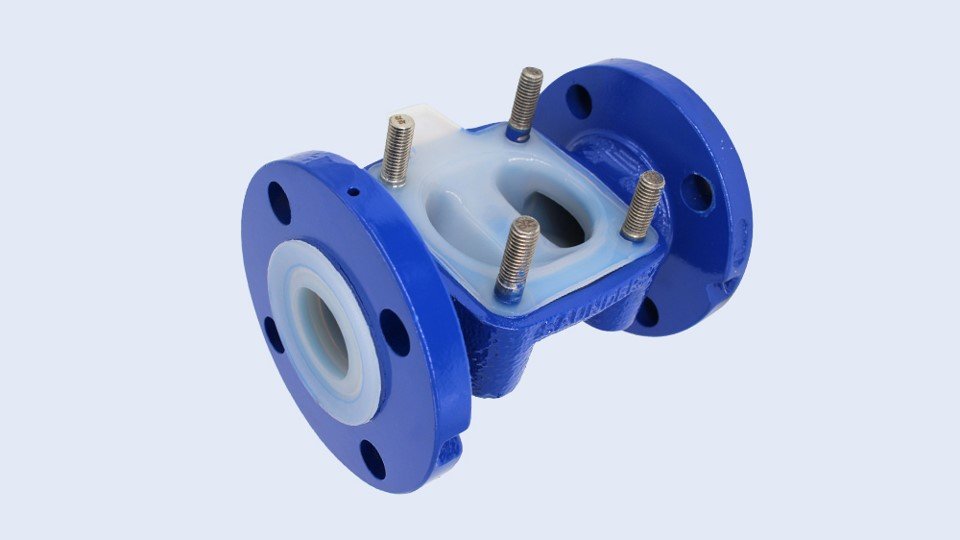 S.G. Iron FEP/PFA Lined Diaphragm Valve Flanged End ASA 150#
