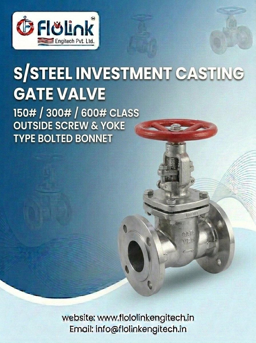 Gate Valve 150# / 300# / 600# Class Outside Screw & Yoke Type Bolted Bonnet